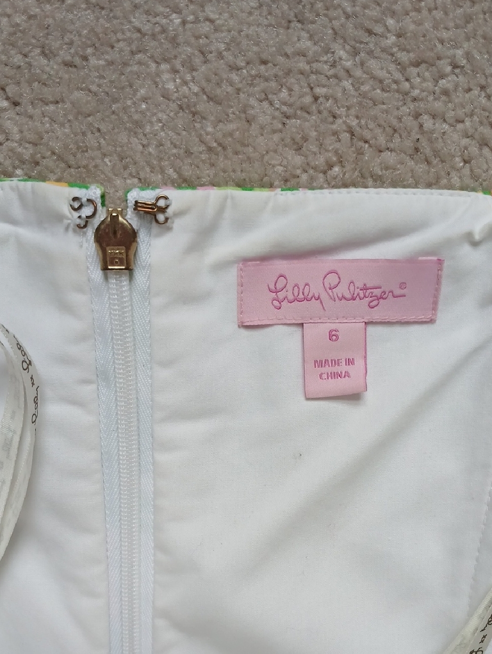 Lilly Pulitzer Angela Dress Resort White Seeing Pink Elephants - Picture 5 of 7